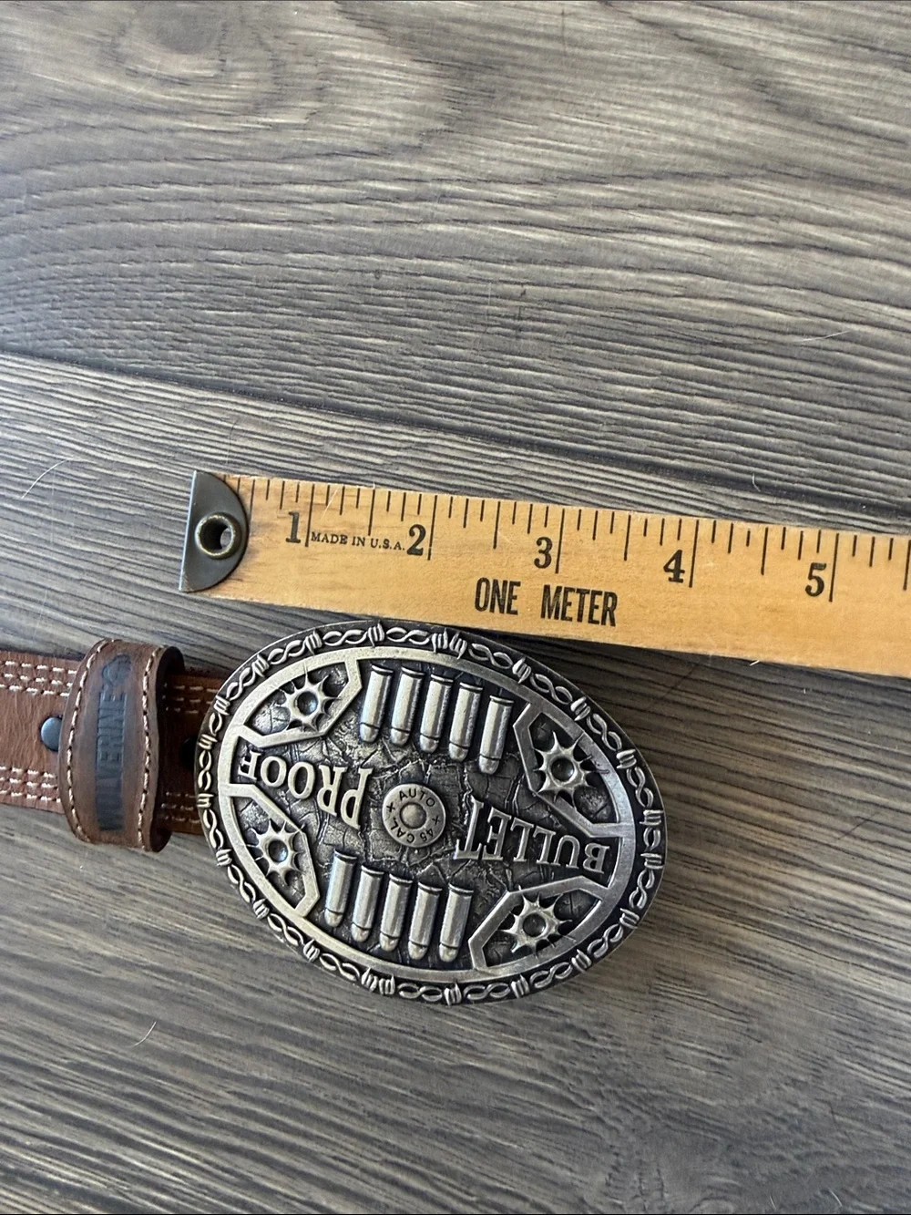 Unisex Bullet proof Wolverine leather belt and buckle